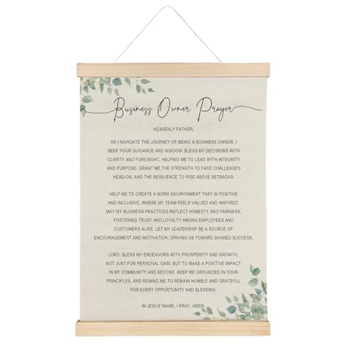 ATBWGT Business Owner Prayer Christian Wall Art Decor, Inspirational Bible Verses Scripture Poster Hanger Frame for Home Office, New Business Owner Gifts, 12x16 Inch - color: Prayer - Business Owner