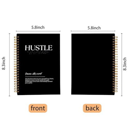 Inspirational Hustle Definition Notebook Journal, Motivational Office Notebook for Women Men Coworkers, Hustle Quote Positive Affirmation Spiral Journal 5.5x8.3 Inch - color: 32-explanation-notebook