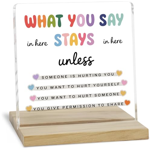 Counselor Office Decor Sign, Mental Health Acrylic Plaque Gifts for Women Coworker - color: Counselor