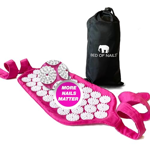 Bed of Nails Strap Original Bon Acupressure Design with 1848 Precision Nails, 15 x 8, Pink