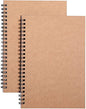 Blank Journal Notebooks Unlined Spiral Notebooks, A5 with thick kraft cover Sketch Notebooks Drawing NoteBooks Diary Memo Notepads, 100 Pages/ 50 Sheets, 8.3 x 5.7 Inches