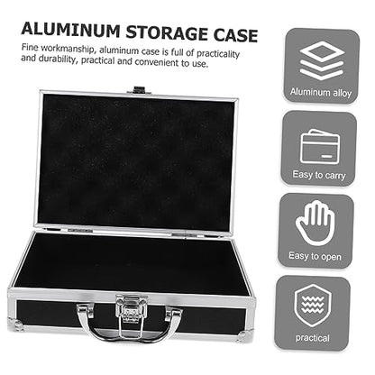 Mikinona Multi Functional Aluminium Tool Case Portable Hard Briefcase for Men Capacity Storage Box with Safety Clasp for Daily Use and Organizing Gadgets