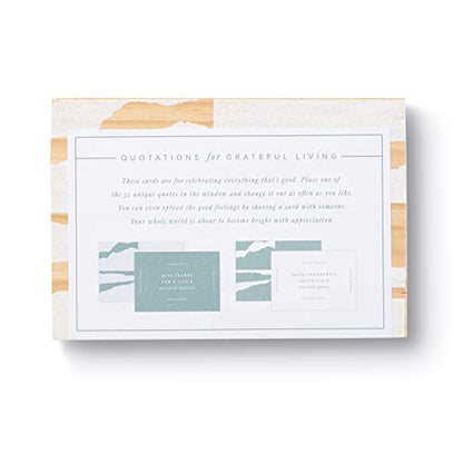 Compendium Daily Inspiration Card Set — Welcome Gratitude — 52 Inspiring Quote Cards, One for Each Week of the Year, Includes Wood Frame - color: Inspiration, size: 4.7"L x 5.9"W