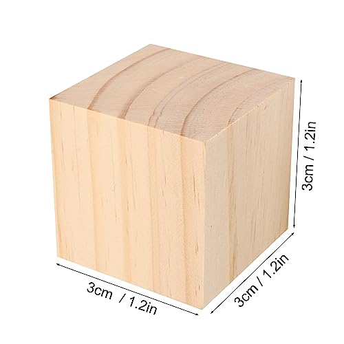 200 Packs Wooden Blocks for Crafts, 1.2 Inch Pine Wood Cubes, 3 x 3 x 3 cm Wooden Cubes for Paint, Stamp, Decorate, DIY Projects and Personalized Gifts,by GNIEMCKIN. - size: 200 Packs 1.18 Inch