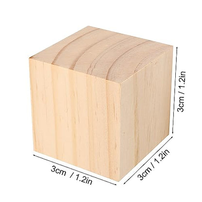 200 Packs Wooden Blocks for Crafts, 1.2 Inch Pine Wood Cubes, 3 x 3 x 3 cm Wooden Cubes for Paint, Stamp, Decorate, DIY Projects and Personalized Gifts,by GNIEMCKIN. - size: 200 Packs 1.18 Inch