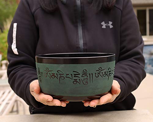 Large 8 Inches Yoga Meditation Buddha OM Mani Singing Bowl Cushion Mallet Gift Set