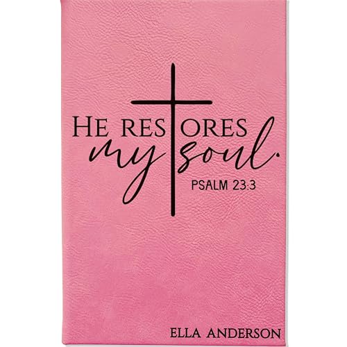 Personalized Christian Prayer Journal for Men & Women, Custom Engraved Name, Daily Devotional, Scripture Writing, Gratitude and Faith Gift