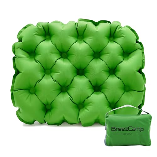 Inflatable Seat Cushion, Lightweight Stadium Seat Pad, Travel Air seat Cushion Anti-Slip for Airplane, Long Flight, Hiking, Climbing, Home and Camping,Green - color: Green
