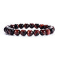 Cherry Tree Collection Gemstone Beaded Stretch Bracelet 8mm Round Beads 7" - color: Red Tiger's Eye