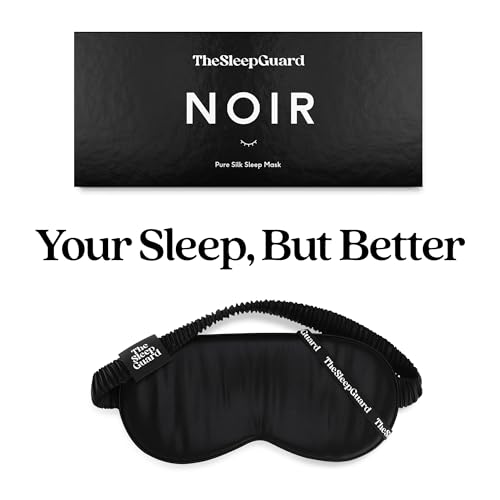 Pure Silk Sleep Mask [100% 6A Mulberry Silk, 22 Momme] Light Blocking Travel Essentials. Eye Masks for Sleeping. Black Oeko-Tex Blindfold. Eye Covers for Men & Women - color: Noir Black