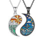 Yin Yang Necklaces for Women Men 925 Sterling Silver Pendant Necklace Yin Yang Jewelry for Women Men Couples - style: Mountain Sea