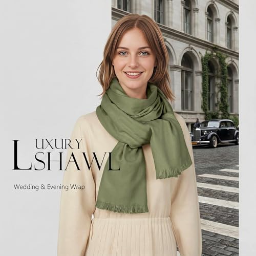 Shawl Wraps for Women Pashmina Shawls and Wraps for Evening Dresses Large Soft Scarf Winter Scarf Wedding Shawl… - color: Green
