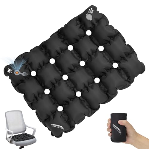 Portable Inflatable Seat Cushion for Pressure Relief,Waffle Square Cushions for Pressure Sores Chair,Lightweight Air Seats Chair Pads Home Wheelchairs Car Airplanes(1 Pack)