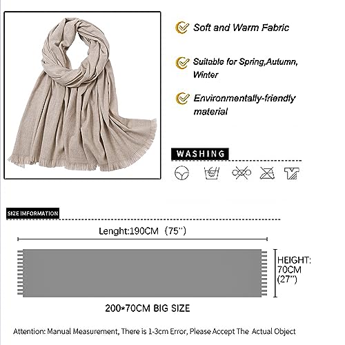 Pashmina shawls and wraps for Evening Dresses Scarf for Women Winter Shawl Wraps for Women Weedings - color: Beige