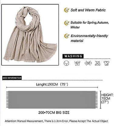 Pashmina shawls and wraps for Evening Dresses Scarf for Women Winter Shawl Wraps for Women Weedings - color: Beige