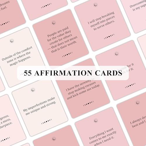 Badass Affirmation Cards | 55 Daily Motivational and Inspirational Cards, Office Decor Desk Sign Gifts for Coworker, Boss, Employees, Friends, Social Worker, with Display Stand