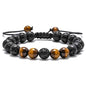 M MOOHAM Fathers Day Gift Mens Bracelet - Beaded Natural Stone 8mm Tiger Eye Matte Agate Lava Rock Bracelets for Men Teen Boys Grandpa Dad Birthday Gifts Jewelry - style: Lava Rock Tiger Eye Bracelet