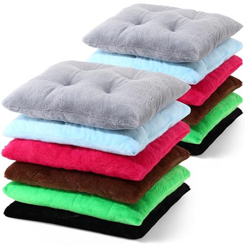 AceOrbit 12 Pcs Faux Rabbit Fur Floor Pillows for Adults 15.7'' Large Floor Cushions 2.4'' Thick Soft Sitting Pillows Meditation Yoga Winter Family Party Classroom Tatami Nursery Chair Home