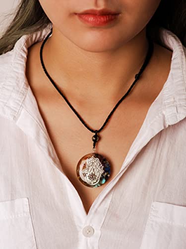 MINACHI Orgone Necklace, 7 Chakra Stone Orgonite Pendant for Spiritual Healing and Positive Energy Meditation - color: Metatron Cube