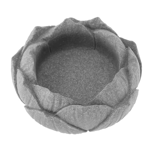 VICASKY Miniature Garden Statue Zen Lotus Base Sandstone Aquarium Decor Bonsai Accessory Asian Decorative Sculpture