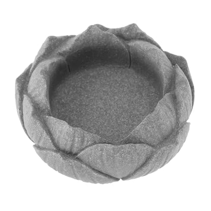 VICASKY Miniature Garden Statue Zen Lotus Base Sandstone Aquarium Decor Bonsai Accessory Asian Decorative Sculpture