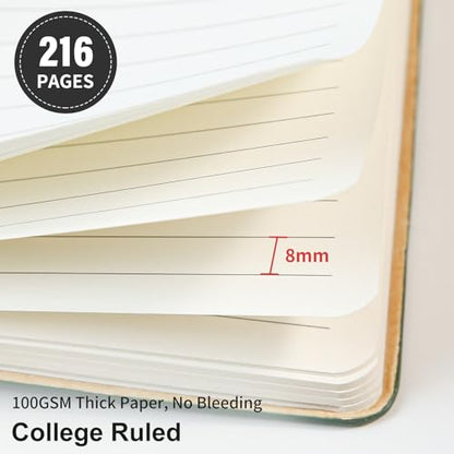 Lined Journal Notebook for Work College Ruled Note Book 7.2"x9.6" B5 PU Leather Daily Journaling 160 Pages for Women Men Writing Home School Supplies Business (Black) - color: 07-Black-1pack, style: B5 Lined 160pages