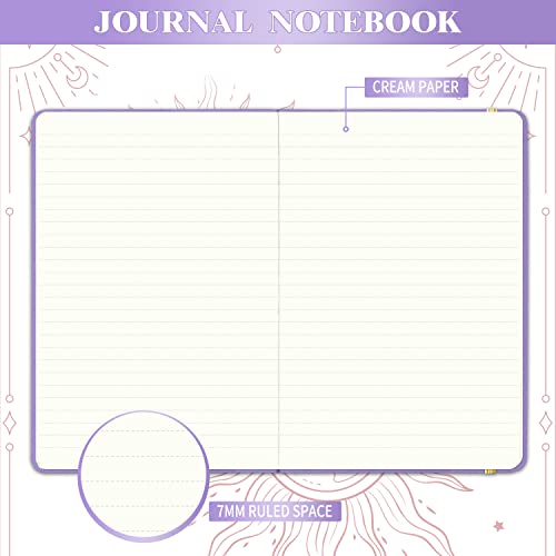 Artfan Ruled Notebook/Journal – Premium Thick Paper Faux Leather Classic Writing Notebook with Pocket + Page Dividers Gifts, Banded, Large, 144 Pages, Hard Cover, Lined (5.8 x 8.4) - Purple - color: Purple1