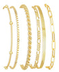DEARMAY Gold Bracelets for Women Waterproof, 14K Gold Plated Stackable Jewelry Sets Non Tarnish Trendy Thin Dainty Cuban Link Paperclip Chain Bracelet Stack Fashion Accessories Gifts for Womens - style: 6Pcs BRACELET
