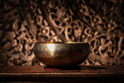 Bronze Singing Bowl with Felt Ring and Cover, Cosmos Series — MADE IN INDIA — For Meditation, Yoga and Sound Healing Therapy, 2-YEAR WARRANTY - size: 7.5", style: Single