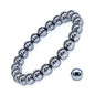 8mm Natural Gemstone Stretch Bracelet, Handmade Unisex Crystal Bracelets for Meditation, Yoga, Spiritual Healing & Positive Energy - color: Silver Hematite