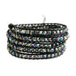 YGLINE Natural Stone Wrap Bracelet for Women Boho Bracelets Healing Crystal Beaded Bracelet Adjustable 3/5 Wraps Bracelet Handmade Birthday Gifts for Women - color: black crystal