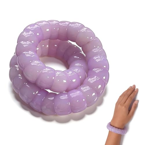 Natural Bodhi Seed Bracelets Anxiety Fidget Bracelets Anxiety Relief Items Protection Healing Stretch Bodhi Fidget Bracelet for Women Men - color: A3:Purple
