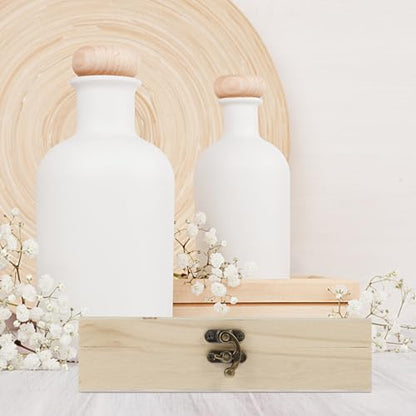 ibasenice 2pcs Wooden Jewelry Box Small Rectangular Trinket Storage Case with Flip Lid Minimalist Design 20x10x5cm Sundries Organizer for Home Vanity