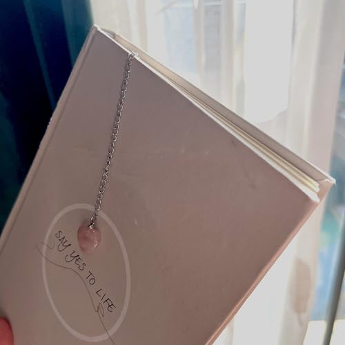 Pretty Bookmark for Women with Pink Crystal Heart Calm Your Mind for Stress and Anxiety Relief Meditation Gift for Women Yogis Friend - color: Love