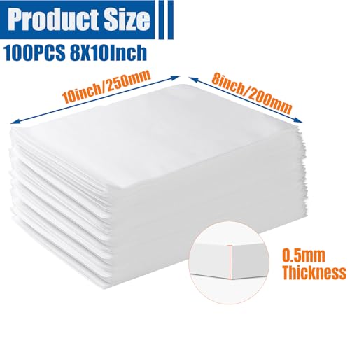 100 Pack Foam Pouches, Cushion Foam Wrap Pouches for Moving and Storing, 8"x10" Foam Wrap Pouches Protect Fragile Items, Protect Mug, Glasses, China, and Dishes, Packing supplies - size: 8"X 10" 100PCS