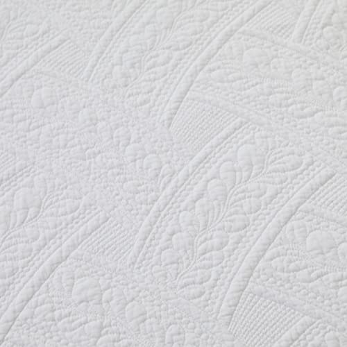 Brandream White Quilt Throw Blanket Cotton Throw Blanket for Bed Couch Day Bed Cover Solid Decorative Blankets 47 X 60 Inch