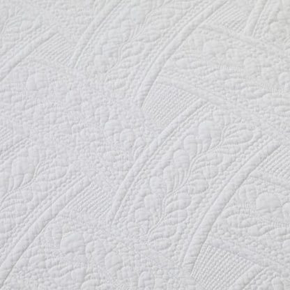 Brandream White Quilt Throw Blanket Cotton Throw Blanket for Bed Couch Day Bed Cover Solid Decorative Blankets 47 X 60 Inch