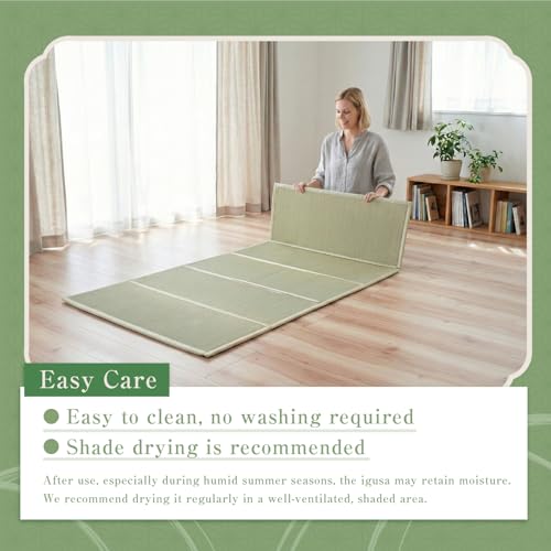 Tatami Mat – Foldable Japanese Tatami Mat Igusa Mattress, Rush Grass Floor Sleeping Futon, Meditation Yoga Zen Tatami, Queen XL by BJDesign