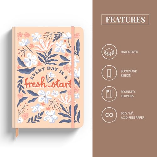Rileys & Co Notebook Journal for Work and School - Lined Journal 8 x 6 Inches - Gold Foil Cover - Compact Notebook for Women - 240 Pages - Lined Notebook - Hardcover Journal (Fresh) - color: Fresh