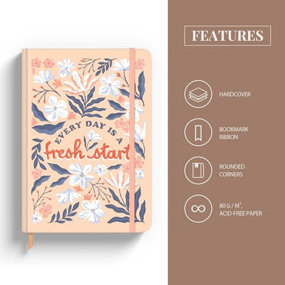 Rileys & Co Notebook Journal for Work and School - Lined Journal 8 x 6 Inches - Gold Foil Cover - Compact Notebook for Women - 240 Pages - Lined Notebook - Hardcover Journal (Fresh) - color: Fresh