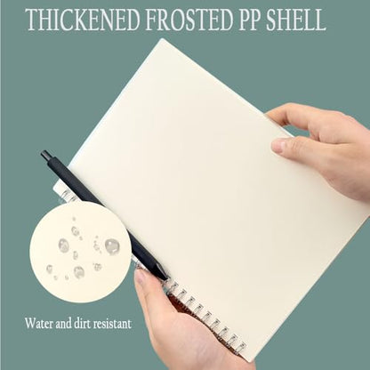 Blank Journal Notebook, 160 Pages per Pack, A5 Medium Size (5.7'' × 8.3''), Thick Paper, Spiral-bound, Flexible Plastic Cover, for Sketching, Drawing, Painting