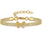 Mesh Link Gold Bracelet for Women 14K Gold Plated Clip Beads Dainty Bracelets Gift for Women - style: Gold-Butterfly