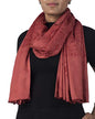 Yoga Scarf Meditation Shawl Large Wrap Hindu Prayer Stole OM print - color: Red