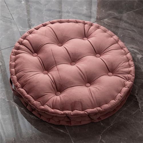 Meditation Floor Cushions, 24 inch Large Floor Pillows Seating for Adults Solid Thick Round Meditation Floor Cushion for Yoga Balcony Living Room Outdoor (Dark Pink) - color: Dark Pink