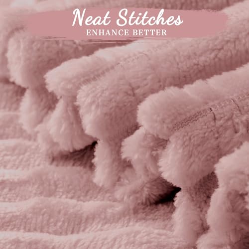 Buryeah 12 Pcs Flannel Throw Blanket Bulk 50 x 60 in Sleepover Blanket Outdoor Wedding Throw Lightweight, Oeko-tex Standard 100 Certified for Sofa Homeless Gifts (Rosewood Pink) - color: Rosewood Pink