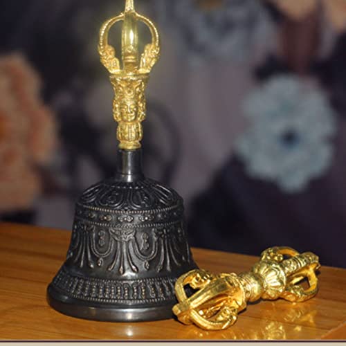 Tibetan Buddhist Meditation Bell And Dorje Set, The Bells Are Engraved With Vivid Patterns, Fascinating, Captivating And Attractive