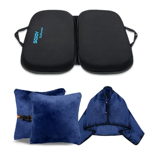 Gel Seat Cushion and Wearable Blanket for Flight