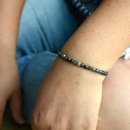 Handmade Stretch Gemstone Bead Bracelet - 4mm Natural Women's Jewelry