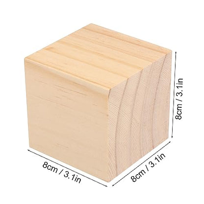 GNIEMCKIN 10 Packs Wooden Blocks for Crafts, 3.15 Inch Pine Wood Cubes, Wooden Cubes for Paint, Stamp, Decorate, DIY Projects and Personalized Gifts - size: 10 Packs 3.15 Inch