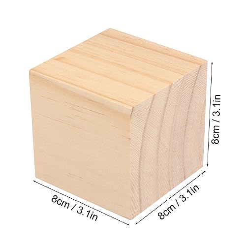 8 Packs Wooden Blocks for Crafts, 3.15 Inch Pine Wood Cubes, 8 x 8 x 8 cm Wooden Cubes for Paint, Stamp, Decorate, DIY Projects and Personalized Gifts,by GNIEMCKIN. - size: 8 Packs 3.15 Inch